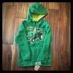 Boys Size 7 John Deere Zip Up Hoodie